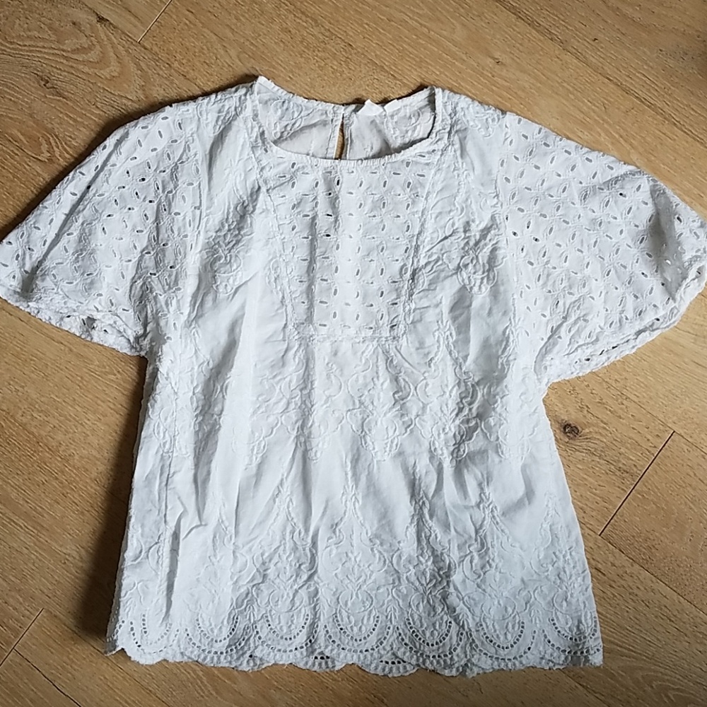 Gap embroidered and Eyelet top